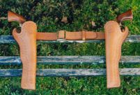 Holster western - 9. Holster Slim Jim décoration border double hosler droit et gauche